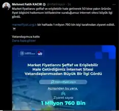 Market Fiyatları Şeffaf! 1.7 Milyon Ziyaretçi